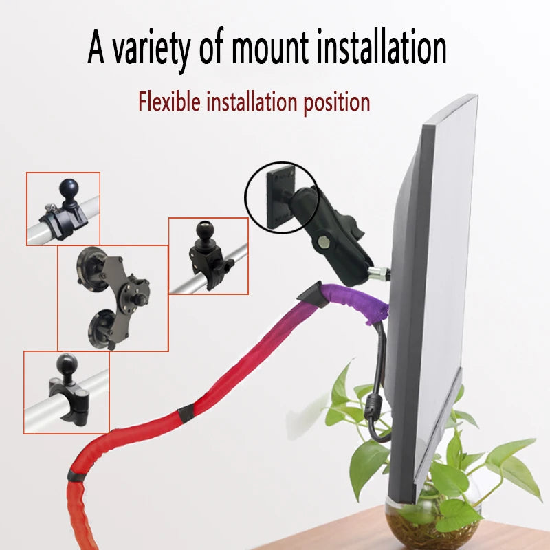 360 Adjustable Steel Bracket Plate Monitor Pc Holder Mount 1.5inch Ball Adapter 100 Vesa 75 X 75 Tablet Vesa Mount 13 for Ram