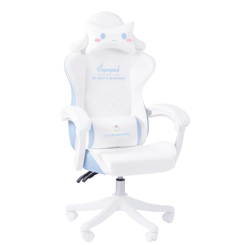 2026 Pink & White Letter Computer Chair Girls living room Study Chair Liftable Rotating Gaming Chair Promotion silla gamer