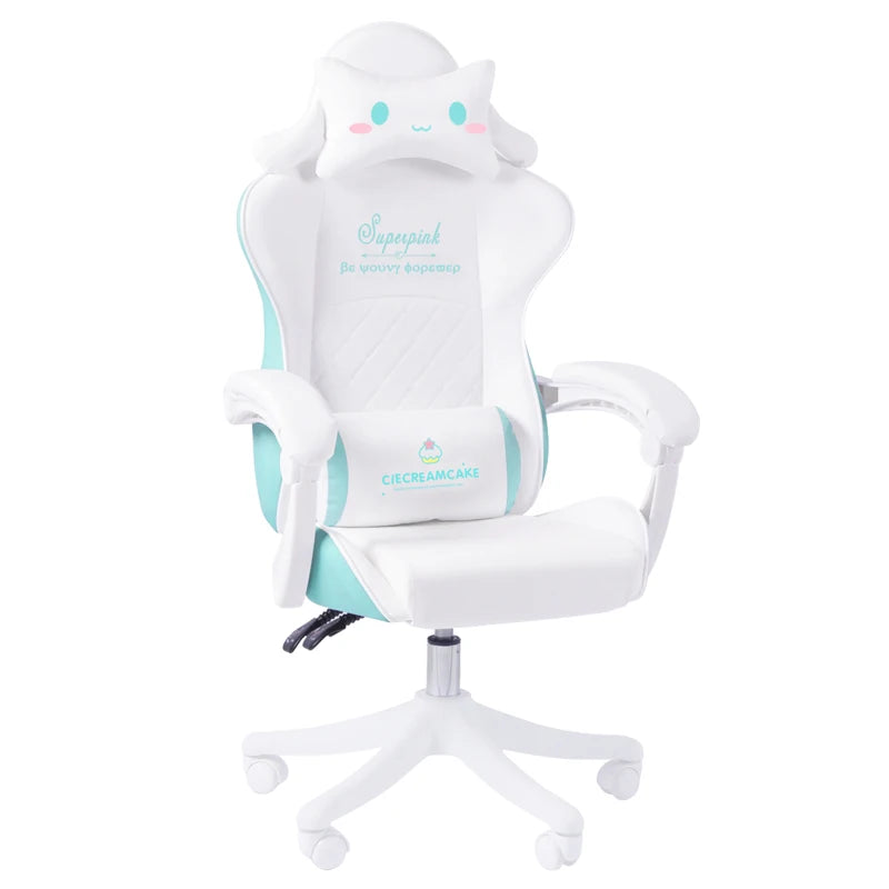 2026 Pink & White Letter Computer Chair Girls living room Study Chair Liftable Rotating Gaming Chair Promotion silla gamer
