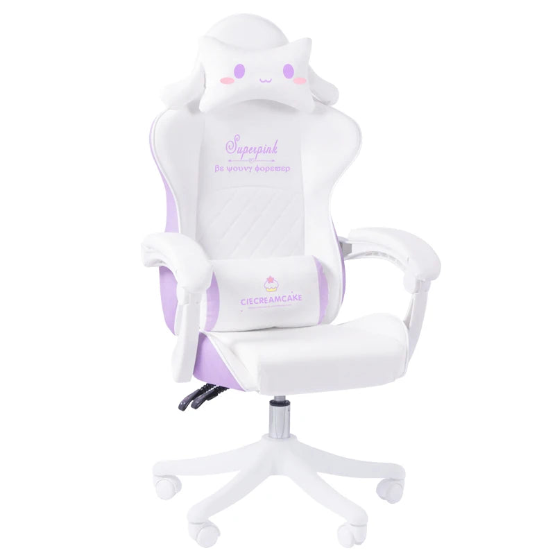 2026 Pink & White Letter Computer Chair Girls living room Study Chair Liftable Rotating Gaming Chair Promotion silla gamer