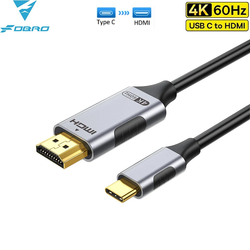 Cable USB C a HDMI 8K @ 60Hz 4K @ 120Hz Cable HDTV Compatible tipo C a HDMI para convertidor de TV MacBook Air iPad USB-C adaptador HDMI