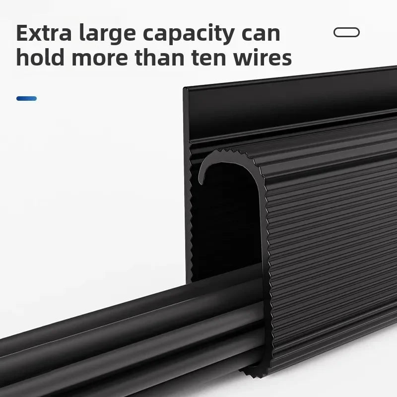 Bandeja de cables de escritorio de PVC de 40cm, gestión de cables debajo del canal de escritorio, ocultador de cables de entrada, sin perforación, organizador de cables para el hogar y la Oficina