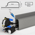 Bandeja de cables de escritorio de PVC de 40cm, gestión de cables debajo del canal de escritorio, ocultador de cables de entrada, sin perforación, organizador de cables para el hogar y la Oficina